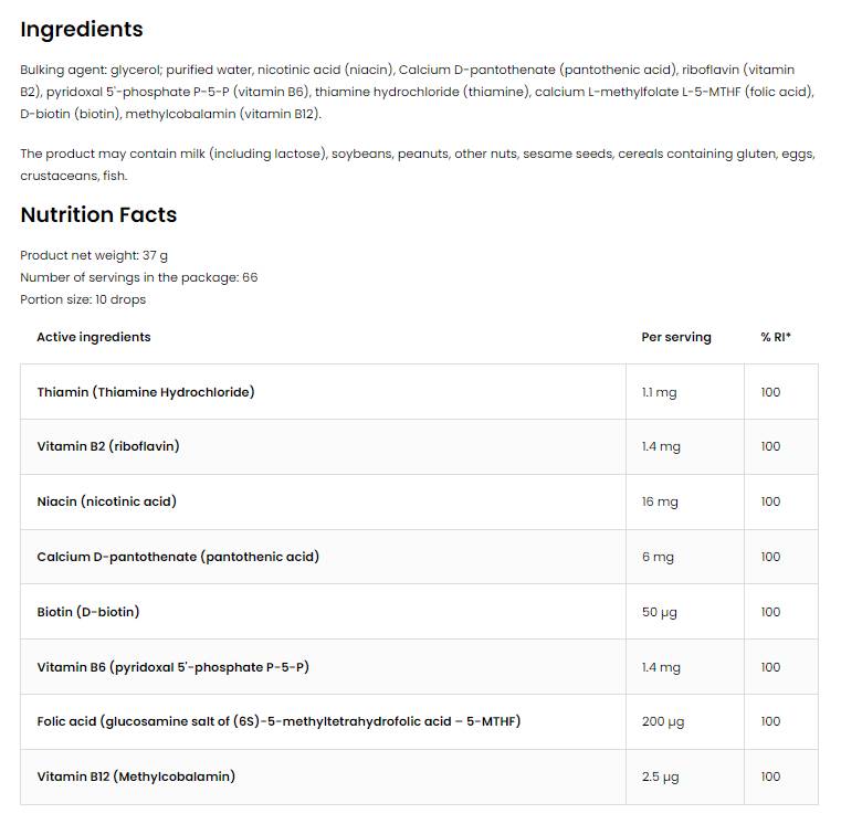 Methyl B-Complex Liquid Drops 30 ml - Nutra Best Europe