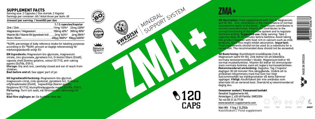 ZMA+ - 120 capsules - Nutra Best Europe