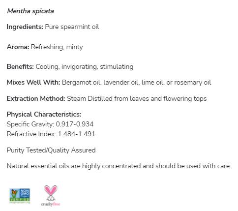 Spearmint Oil | 100% Pure Mentha Spicata - 30 ml - Nutra Best Europe