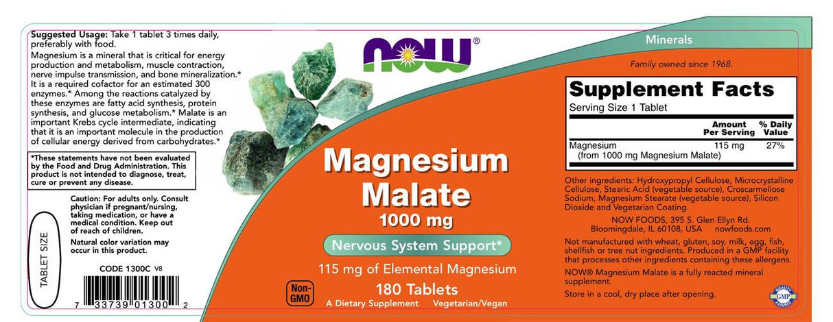 Magnesium Malate 1000 mg - 180 Tablets - Nutra Best Europe