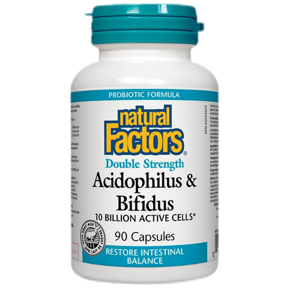 Acidophilus & Bifidus Double Strength | 10 Billion Active Cells - 90 capsules - Nutra Best Europe
