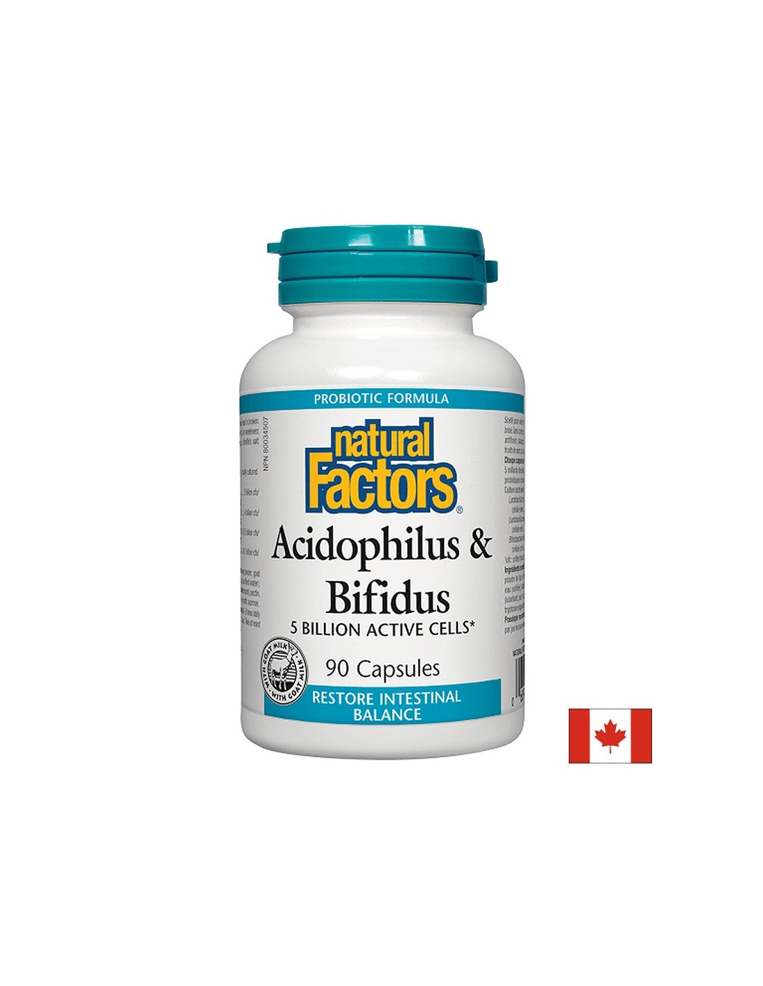 Acidophilus & Bifidus | 5 Billion Active Cells - 90 capsules - Nutra Best Europe