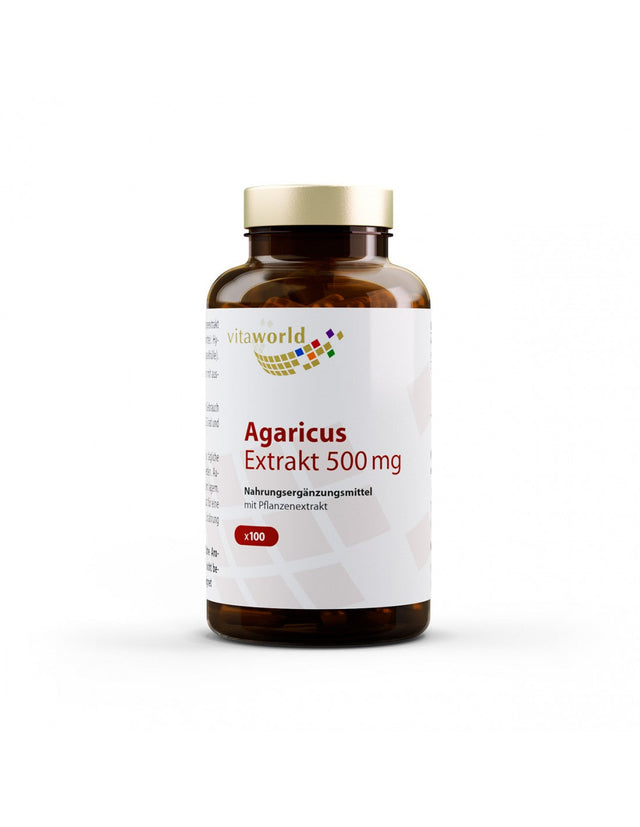 Agaricus extract 500mg, 100 capsules - Nutra Best Europe