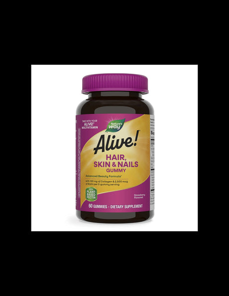Alive! Hair, Skin and Nails Premium Formula - 60 gummies - Nutra Best Europe