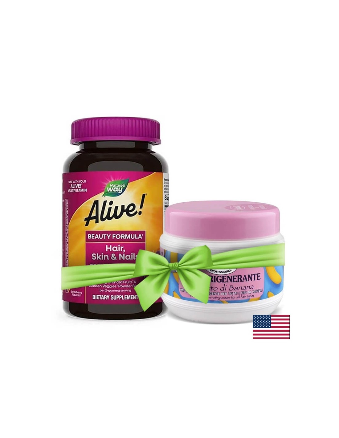 Alive! Hair, Skin & Nails Multivitamin Gummy Premium Formula / Alive! Hair, Skin and Nails - Premium Formula, 60 Nature's Way Gel Tablets - Nutra Best Europe
