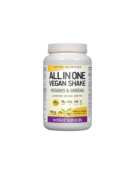 All in One Vegan Shake - Vegan protein with vanilla flavor, 702 g powder - Nutra Best Europe