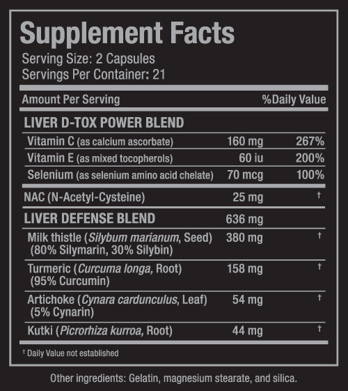 Liver DTox 42 capsules - Nutra Best Europe