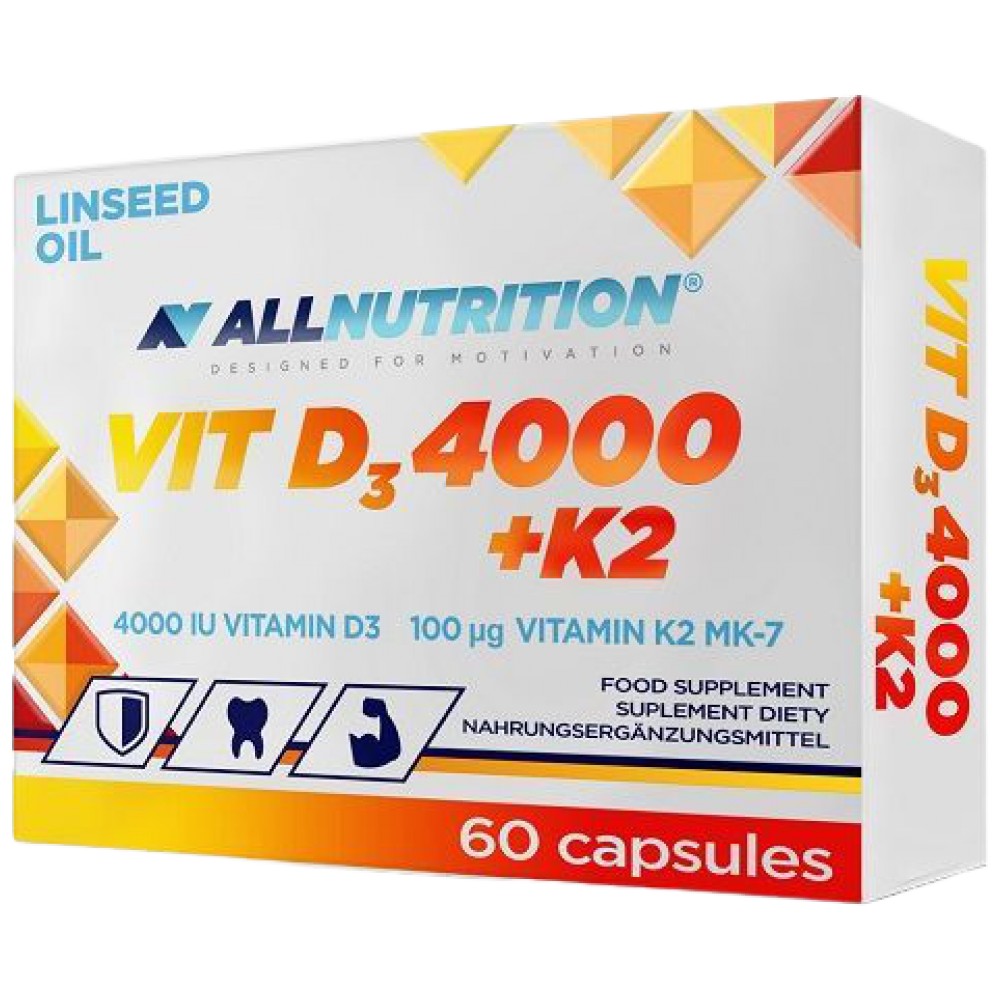 Vitamin D3 4000 + K2 60 capsules - Nutra Best Europe
