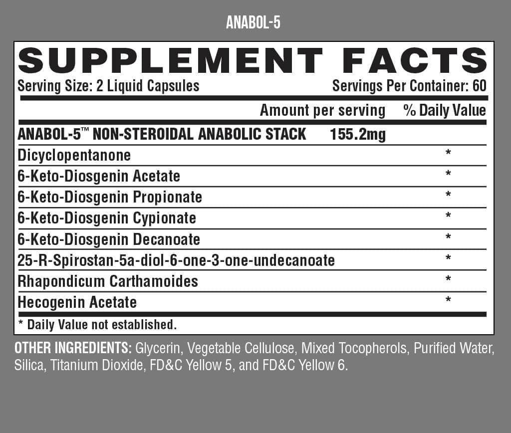 Anabol 5 120 Gel capsules - Nutra Best Europe