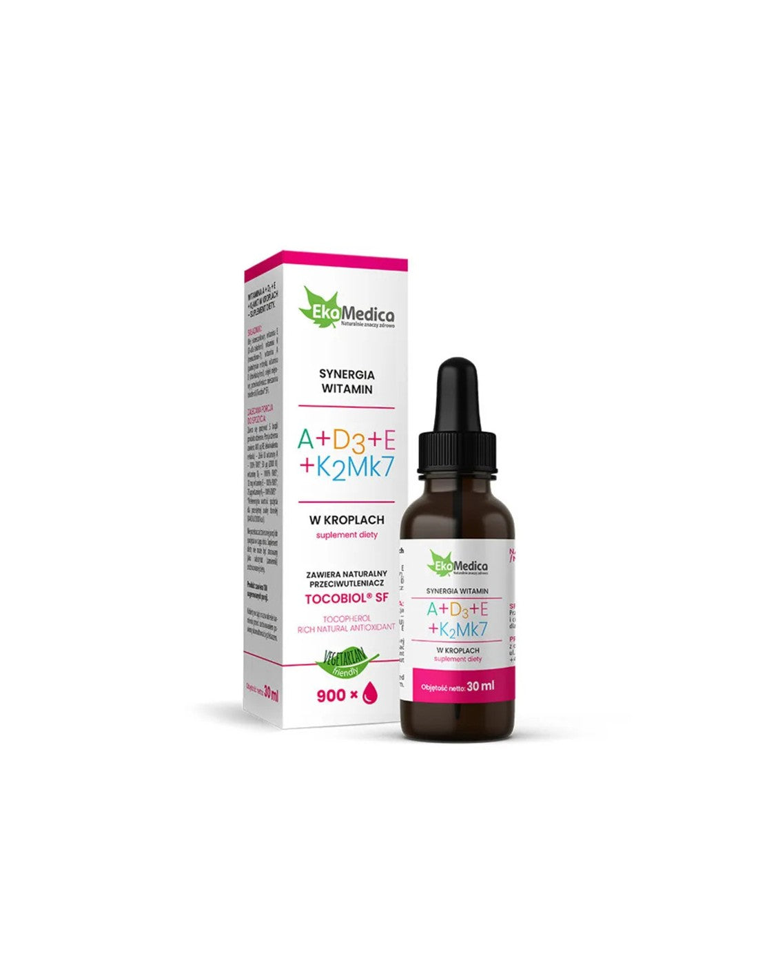Antioxidant - Vitamins A + D3 + E + K2 (Mk7), drops 30 ml EkaMedica - Nutra Best Europe