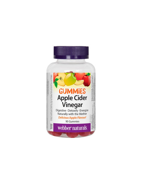 Apple Cider Vinegar Gummies - Antioxidant Protection and Fast Metabolism, 90 Webber Naturals Jelly Tablets - Nutra Best Europe
