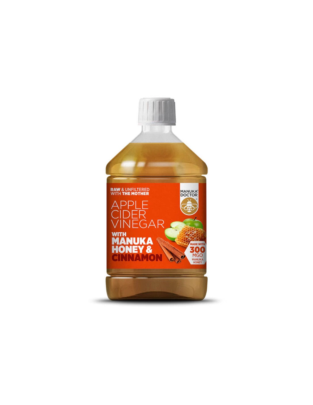 Apple cider vinegar + honey from manuka and cinnamon - Apple Cider Vinegar with Manuka Honey & Cinnamon (300 MGO), 500 ml - Nutra Best Europe