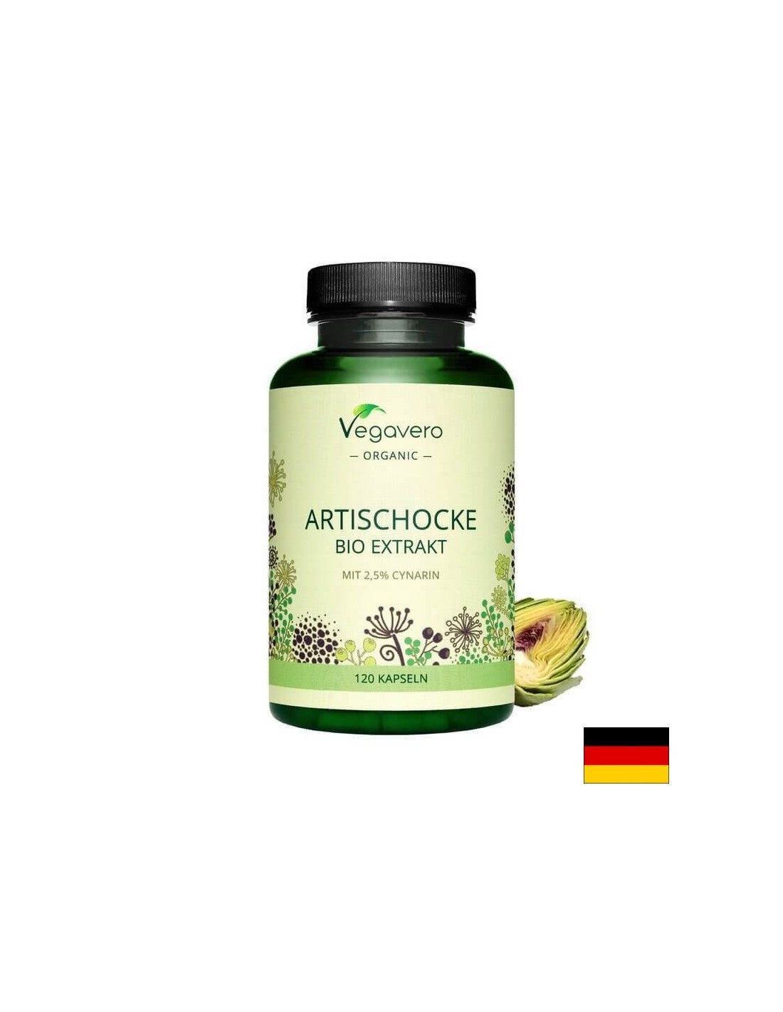 Artischocke Bio Extrakt/ BIO Artichoke extract, 120 capsules, 100% Vegan Vegavero - Nutra Best Europe