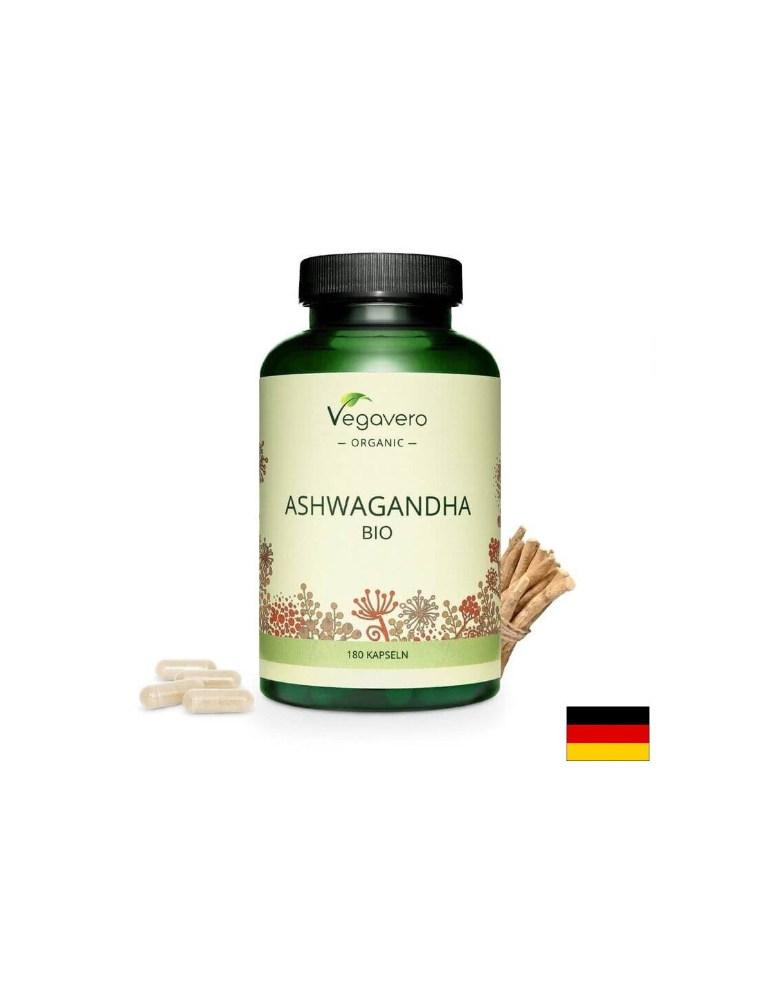 Ashwagandha BIO/ Bio Ashwagandha, 180 capsules, 100% Vegan Vegavero - Nutra Best Europe