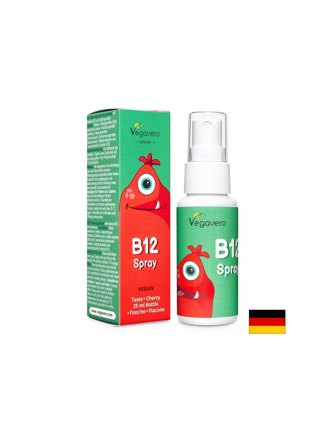 B12 Spray Junior - Vitamin B12 for children, Oral spray, 25 ml, 120 doses Vegavero - Nutra Best Europe