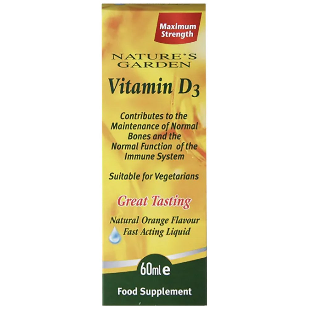Fast Acting Liquid Vitamin D3 / 100 IU per Drop - 60 ml - Nutra Best Europe