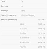 BCAA Max Support - 1000 grams - Nutra Best Europe