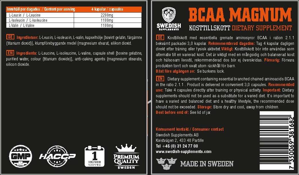 BCAA Magnum 1100 mg 120 capsules - Nutra Best Europe