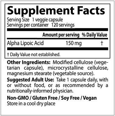 BEST Alpha Lipoic Acid 150 mg - 120 capsules - Nutra Best Europe