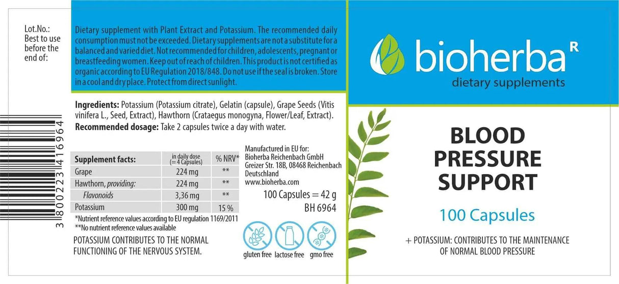 Blood Pressure Health - 100 capsules - Nutra Best Europe