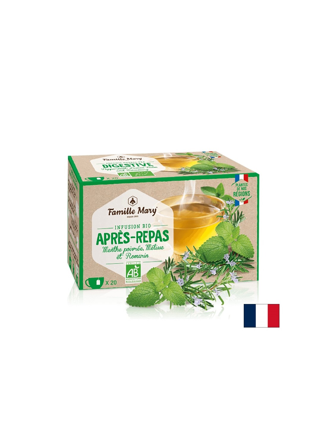 Herbal tea for good digestion with mint, lemon balm and rosemary Bio, 30 g - Nutra Best Europe