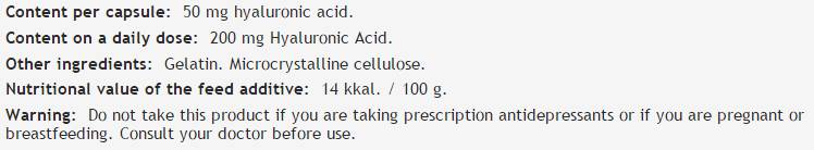 Hyaluronic Acid 50 mg - 60 capsules - Nutra Best Europe