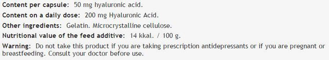 Hyaluronic Acid 50 mg - 60 capsules - Nutra Best Europe