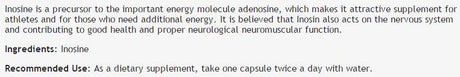 Inosine 430 mg - 60 capsules - Nutra Best Europe