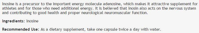 Inosine 430 mg - 60 capsules - Nutra Best Europe