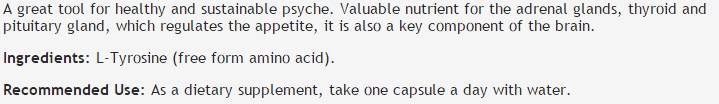 L-Tyrosine 450 mg - 100 capsules - Nutra Best Europe