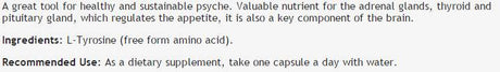L-Tyrosine 450 mg - 100 capsules - Nutra Best Europe