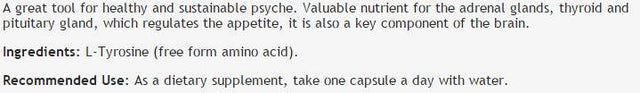 L-Tyrosine 450 mg - 100 capsules - Nutra Best Europe