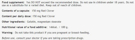 Red Clover 150 mg - 100 capsules - Nutra Best Europe