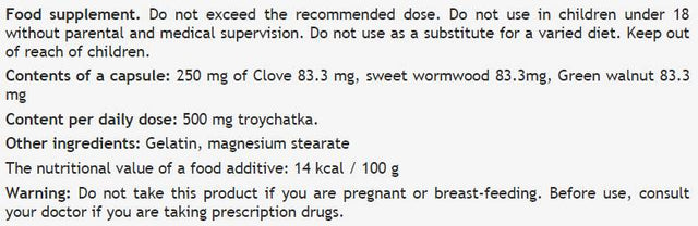 Troychatka 250 mg - 100 capsules - Nutra Best Europe