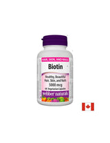 Biotin / Biotin, 5000 mcg, 60 capsules Webber Naturals - Nutra Best Europe
