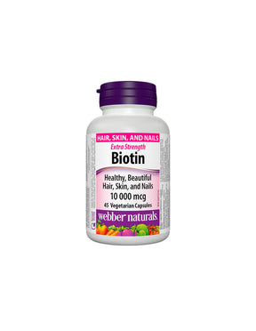 Biotin Extra Strength / Biotin extra strength, 10000 mcg, 45 capsules Webber Naturals - Nutra Best Europe