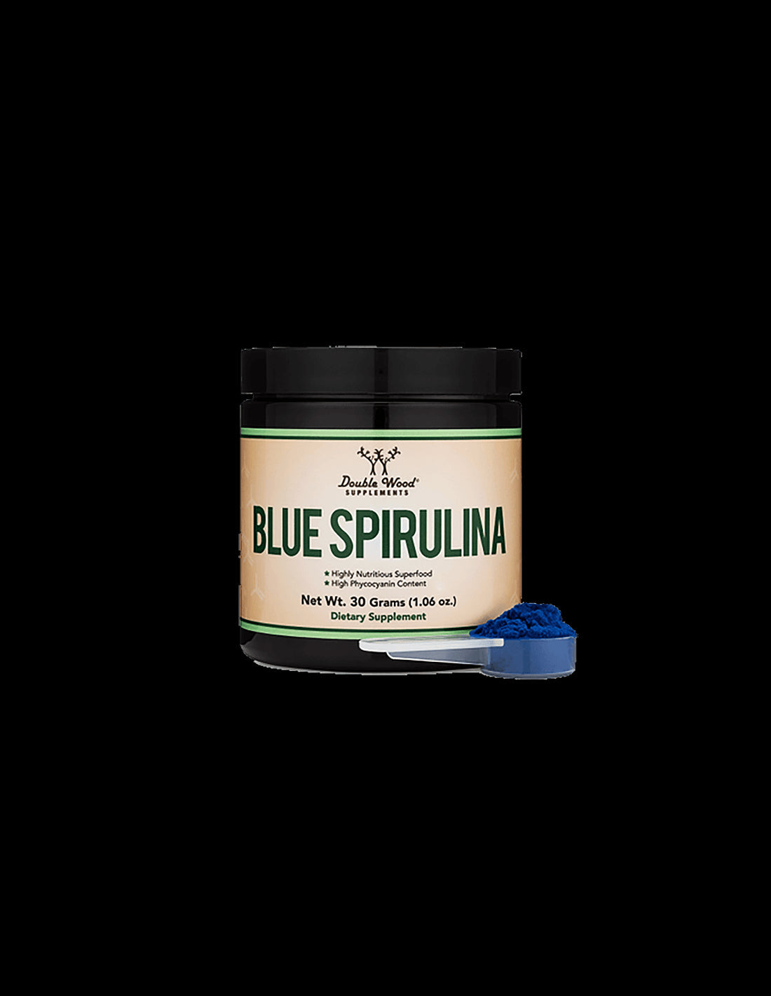 Blue spirulina Powder, 30 g Double Wood - Nutra Best Europe