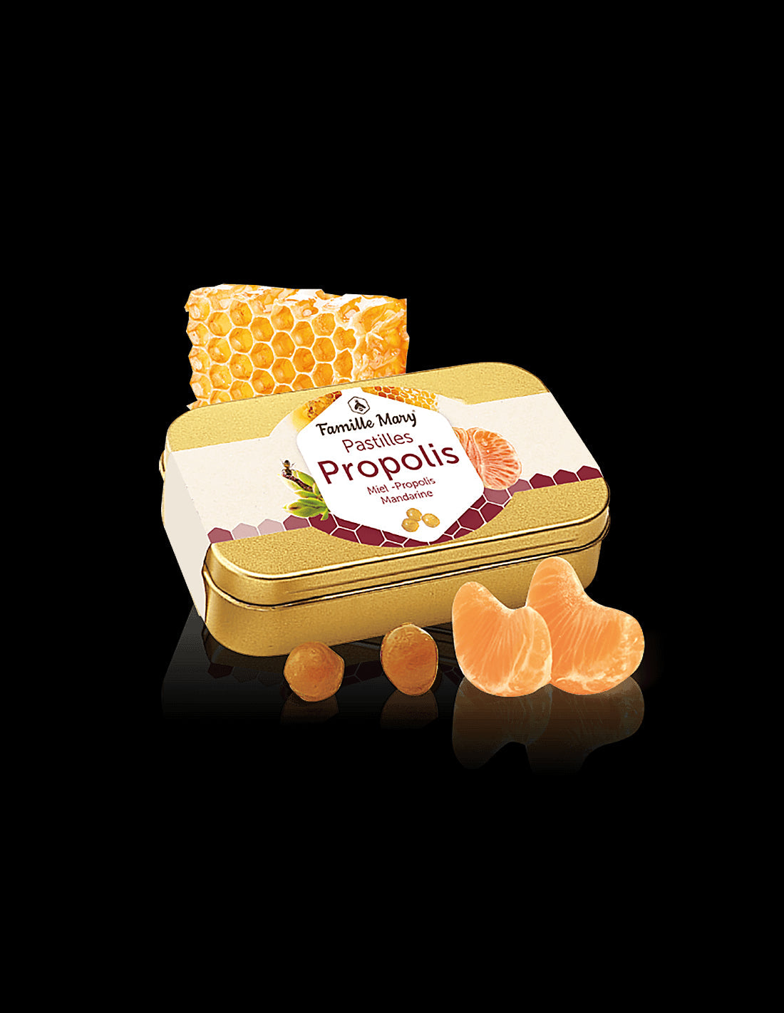 Lollipops with honey and propolis, tangerine flavor, 60 g - Nutra Best Europe