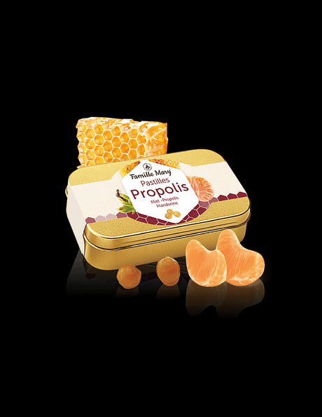 Lollipops with honey and propolis, tangerine flavor, 60 g - Nutra Best Europe