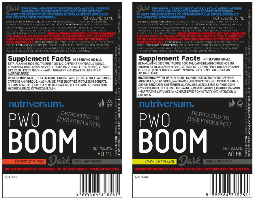 PWO Boom | Pre-Workout Shot - 60 ml - Nutra Best Europe