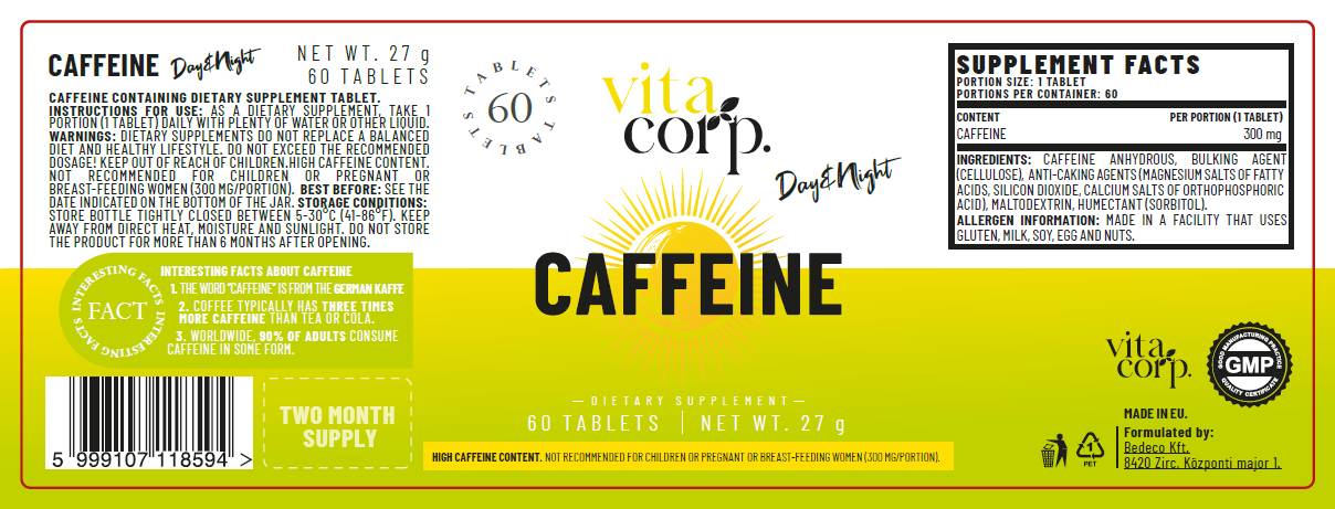 Caffeine Day 300 mg - 60 Tablets - Nutra Best Europe