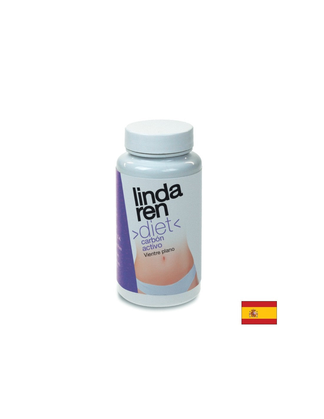 Active carbon for a flat stomach - Carbon activo Vientre plano Lindaren, 60 capsules - Nutra Best Europe