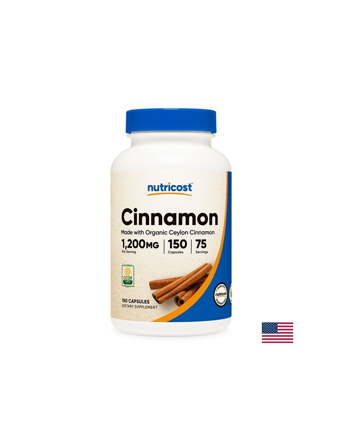 Diabetes Blood Sugar Control - Ceylon Cinnamon 150 Capsules Nutricost - Nutra Best Europe