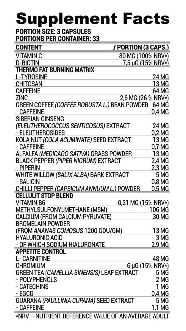 LA Cell Burner | Thermogenic Fat Burner - 120 capsules - Nutra Best Europe