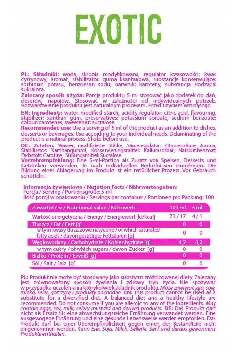 Syrup Zero Calorie | Exotic - 500 ml - Nutra Best Europe