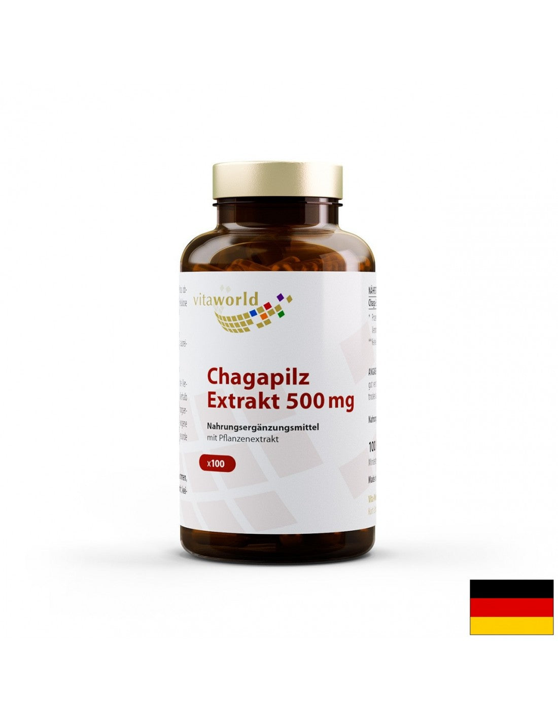 Chagapilz extrakt / Chaga 500 mg, 100 capsules - Nutra Best Europe