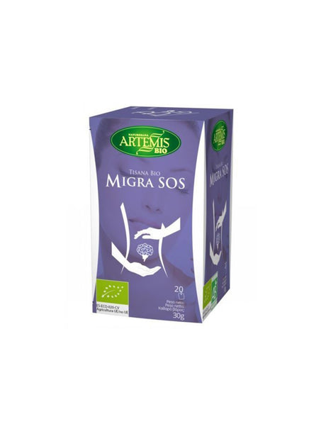 Migraine tea Bio, 20 filter bags x 30 g - Nutra Best Europe