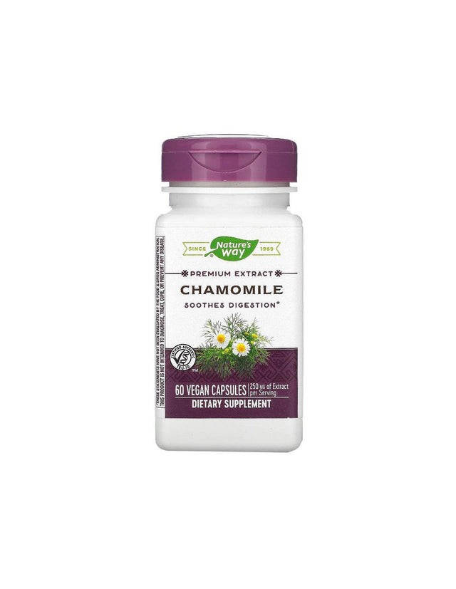 Chamomile - premium extract - For nervous and stomach disorders, 325 mg, 60 capsules - Nutra Best Europe