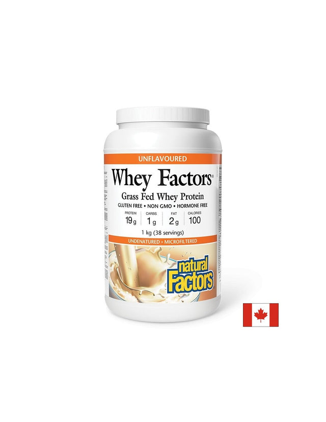 Whey Factors® Pure Whey Protein - Unflavored, for Muscle & Recovery, 1 kg Powder - Nutra Best Europe