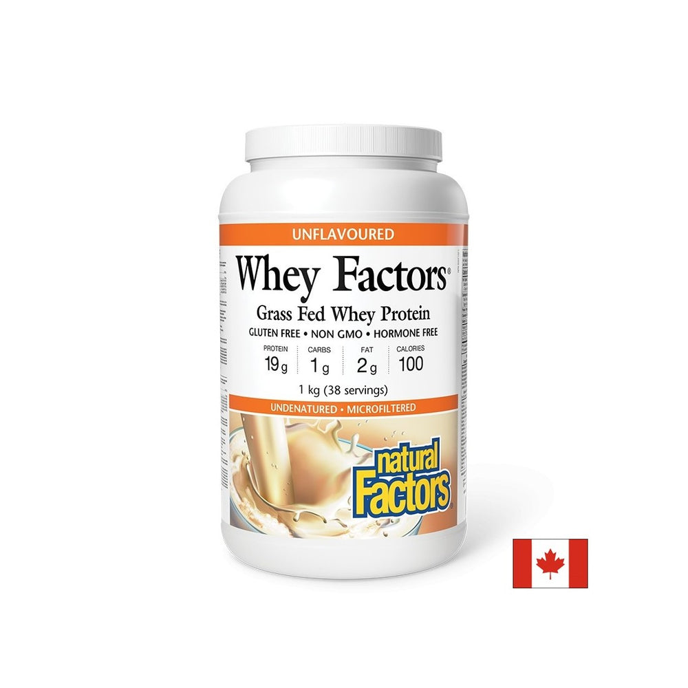 Whey Factors® Pure Whey Protein - Unflavored, for Muscle & Recovery, 1 kg Powder - Nutra Best Europe